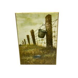 Blueberry Picking Vintage 1970s Norcross Reflections Painting By Rudy Nappi